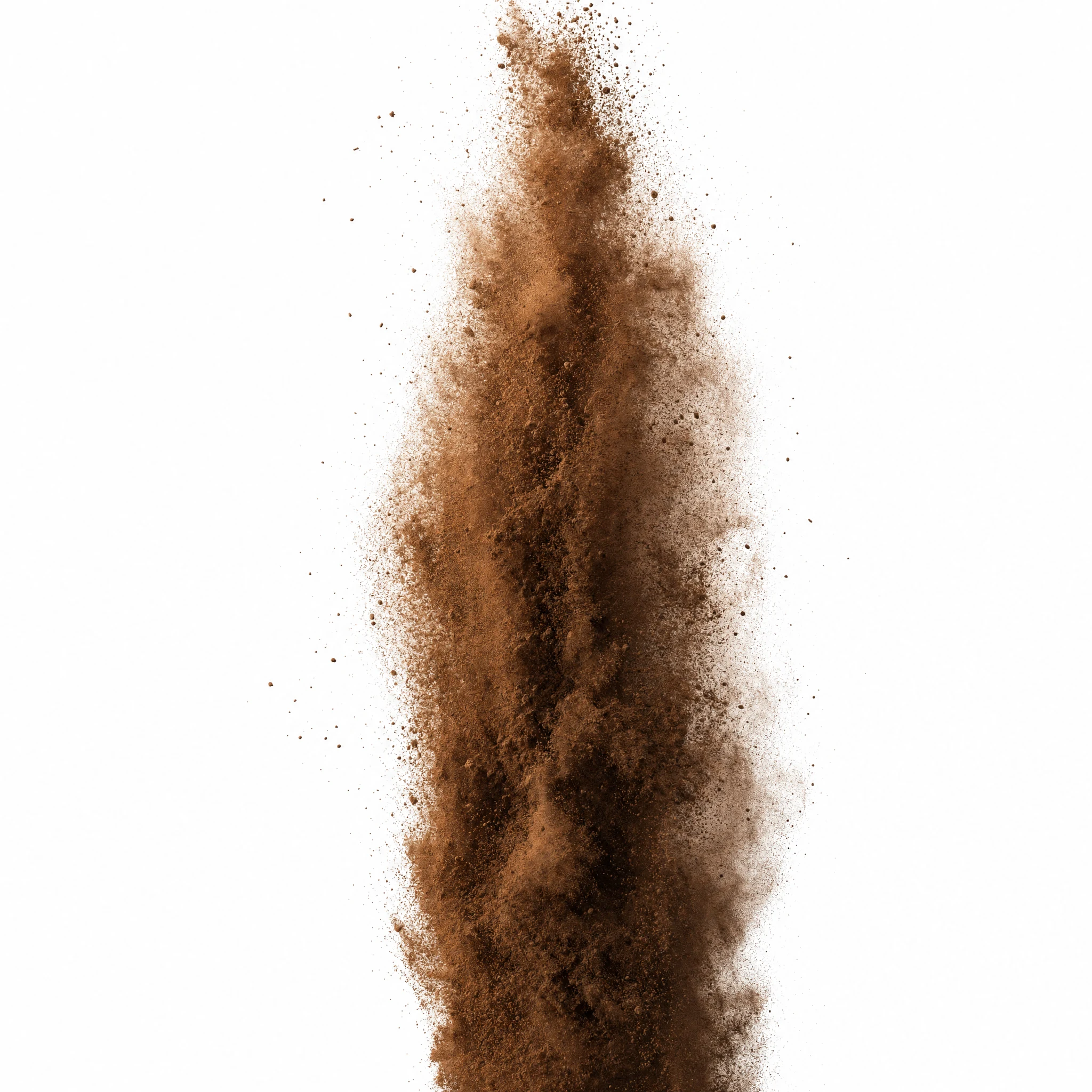 Powder-fine Turkish coffee grounds suspended in the air