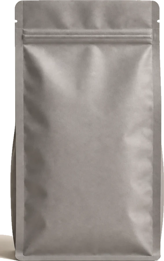 Plain gray coffee bag