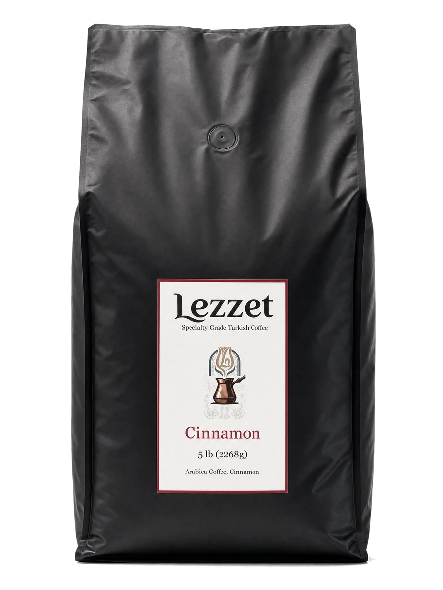 Lezzet 5 lb Cinnamon wholesale Turkish coffee bag